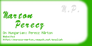marton perecz business card